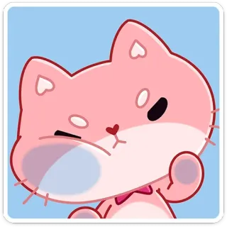 😒 кот, милый, кавай, животное, розовый, мультфильм telegram sticker