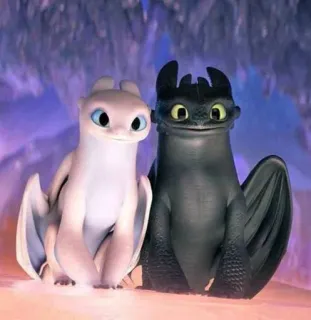 🌟 Toothless How to Train Your Dragon dragón, dibujos animados, animal, amistad, fantasía, película telegram sticker