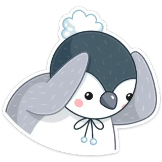 😤 pinguïn, dier, schattig, winter, cartoon, sticker telegram sticker