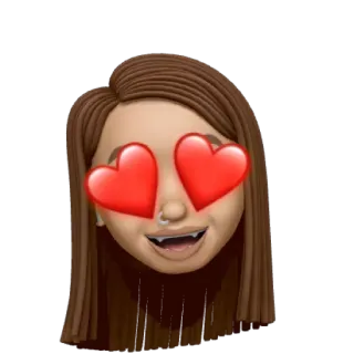 😍 Emoji, Olhos de coração, Amor, Mulher, Sticker, Desenho animado telegram sticker