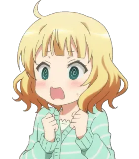 😟 Anime, Cartone animato, Personaggio, Ragazza, Scioccata, Sorpresa, Spaventata whatsapp sticker