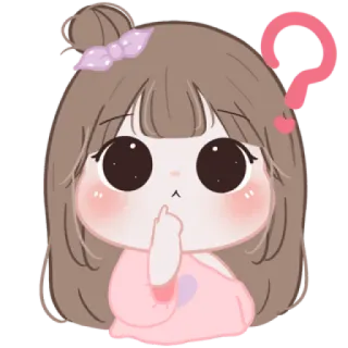 🍪 cartoon, question, cute, girl, confused, sticker telegram sticker