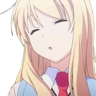 😴 Anime, Postać, Blondynka, Dziewczyna, Słodkie, Kreskówka telegram sticker