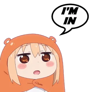 👌 I'M IN Anime, Dessin animé, Mignon, Fille, Expression whatsapp sticker