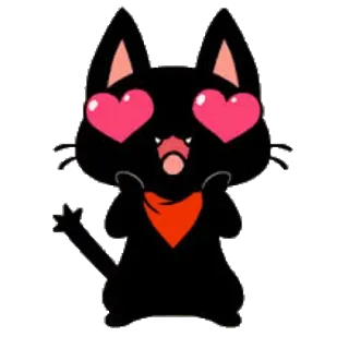 😻 gato, corações, kawaii, desenho animado telegram sticker