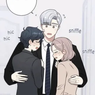 🐚 hic sniffle аниме, мультфильм, пара, объятие whatsapp sticker
