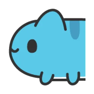 🐮 魚, 青, 漫画, 動物, かわいい, イラスト, 海 telegram sticker