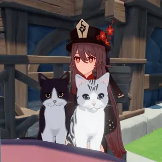 🐱 Hu Tao Genshin Impact Anime, Video game, Genshin Impact, Hu Tao, Gatos telegram sticker