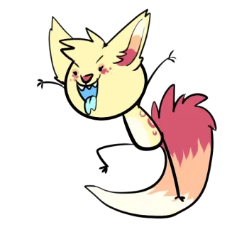 😜 cartoon, animal, fox, sticker, cute, silly, digital art telegram sticker