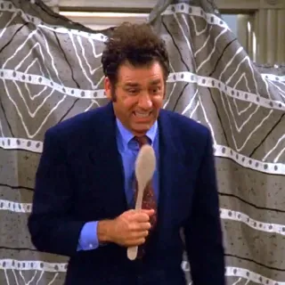 🤢 Cosmo Kramer Seinfeld hombre, retrato, gracioso, comedia, televisión, cuchara telegram sticker