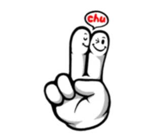 💏 chu finger, cartoon, hand, liebe, süß whatsapp sticker
