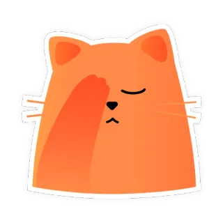 🤦‍♂️ кот, рукалицо, смущен, рыжий кот, мем, стикер telegram sticker