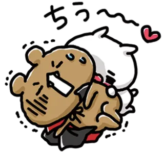 💞 ちゅう〜 dễ thương, kawaii, hoạt hình, phim hoạt hình, trái tim, ôm telegram sticker