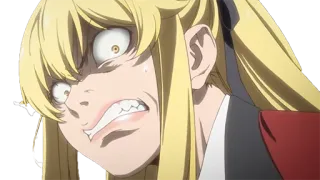 😡 Mary Saotome Kakegurui Anime, Mary Saotome, Kakegurui, Wütend, Gesichtsausdruck, Blond, Anime Mädchen telegram sticker