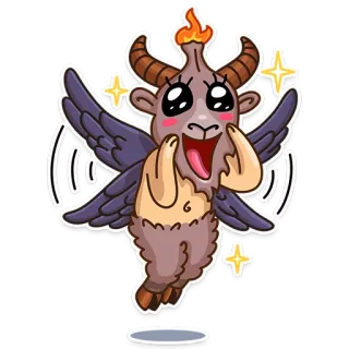 ✨ cartoon, goat, horns, demon, creature, fantasy, monster telegram sticker