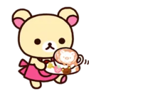 🐻 Rilakkuma ริลัคคุมะ, หมี, คาวาอิ, น่ารัก, ชา, ของหวาน telegram sticker