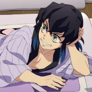 🗡 Inosuke Hashibira Demon Slayer Anime, Inosuke, Demon Slayer, Couché, Manga whatsapp sticker