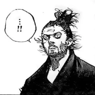 😳 !! man, serieus, nadenkend, manga, uitroep telegram sticker