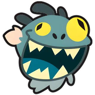 😃 monster, fish, cartoon, sticker, fantasy telegram sticker