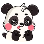 😋 팬더, 귀여운, 스티커, 동물, 만화 whatsapp sticker