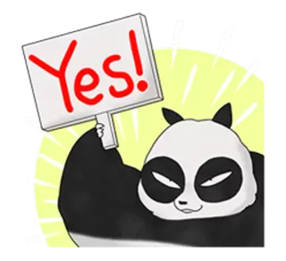 🙆 Yes! panda, tak, potwierdzający, pozytywny, niedźwiedź whatsapp sticker