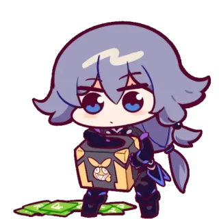 😟 anime, chibi, character, game, cute, sticker telegram sticker