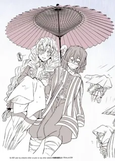 ❤️ DO NOT post my artworks either on pixiv or any other websites 禁止轉載感謝 @N_sky_moon Anime, Manga, Karakter, Payung, Seni, Gambar telegram sticker