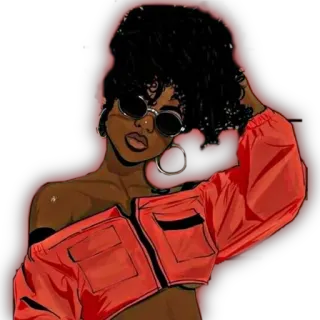 🦔 donna, persona, occhiali da sole, giacca, capelli neri, orecchini telegram sticker