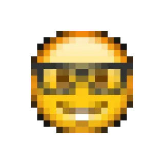 🤓 emoji, glasses, pixelated, face telegram sticker