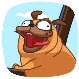 🏃 개, 퍼그, 동물, 만화, 웃긴, 애완동물, 밈, 표정 telegram sticker