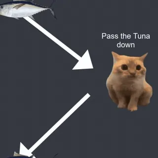 🌟 Huh Cat Pass the Tuna down whatsapp sticker