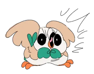 😤 Rowlet Brindibou, Pokémon, mignon, hibou telegram sticker
