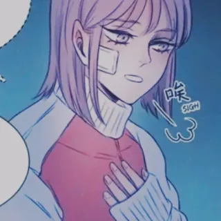 ✖ SIGH sospiro, donna, benda, stanca, triste telegram sticker