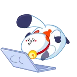 👨💻 animal, dog, cartoon, computer, laptop, cute telegram sticker
