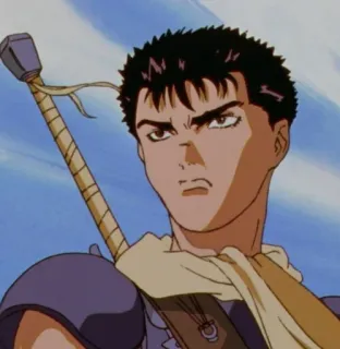 😒 Guts Berserk anime, sword, fighter, manga, berserker telegram sticker
