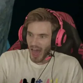 😨 PewDiePie pewdiepie, youtube, gamer, streamer, internet personality telegram sticker