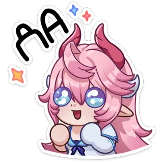 🤩 AA anime, demon, girl, cute, pink hair, sparkle telegram sticker