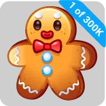 🎁 1 of 300K ขนมปังขิง, คุกกี้, ของหวาน, อาหาร, หวาน telegram sticker