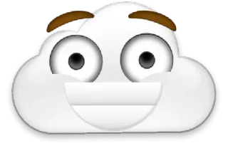 😁 nube, emoji, tiempo, dibujo animado, feliz, cielo whatsapp sticker