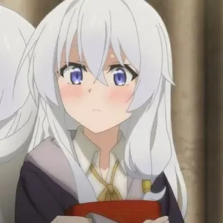 🍃 anime, girl, white hair, cute, character telegram sticker