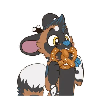 🥨 chien, dessin animé, animal, mignon, bretzel whatsapp sticker