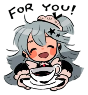 🎁 Hot Soup Anime, Kawaii, Carino, Ragazza, Zuppa, Chibi, Maid telegram sticker