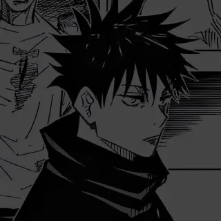 🗡️ Megumi Fushiguro Jujutsu Kaisen Аниме, Манга, Мегуми, Jujutsu Kaisen, Персонаж, Черно-белое telegram sticker