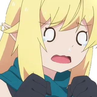 😢 Аниме, Мультфильм, Эльф, Плачет, В шоке telegram sticker