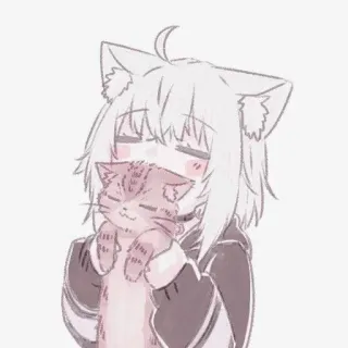 ❤️ Anime, Katze, Katzenmädchen, süß, kawaii, Sticker telegram sticker