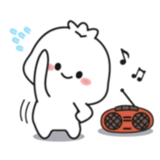 💃 baile, dibujos animados, lindo, música, radio whatsapp sticker