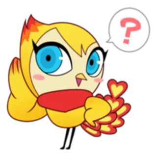 ❓ cú mèo, hoạt hình, dấu chấm hỏi, dễ thương, chim telegram sticker
