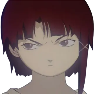 😒 Lain Iwakura Serial Experiments Lain Anime, Fille, Cartoon, Serial Experiments Lain, Lain Iwakura, Cyberpunk, En colère, Expression faciale whatsapp sticker