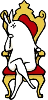 👑 bunny, rabbit, throne, chair, cute, animal, cartoon telegram sticker