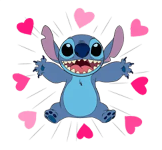 💕 Stitch Стич, Дисней, сердце, мультфильм, милый, любовь whatsapp sticker